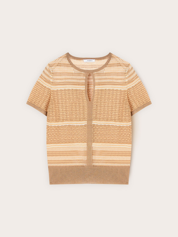 Striped lurex blend sweater