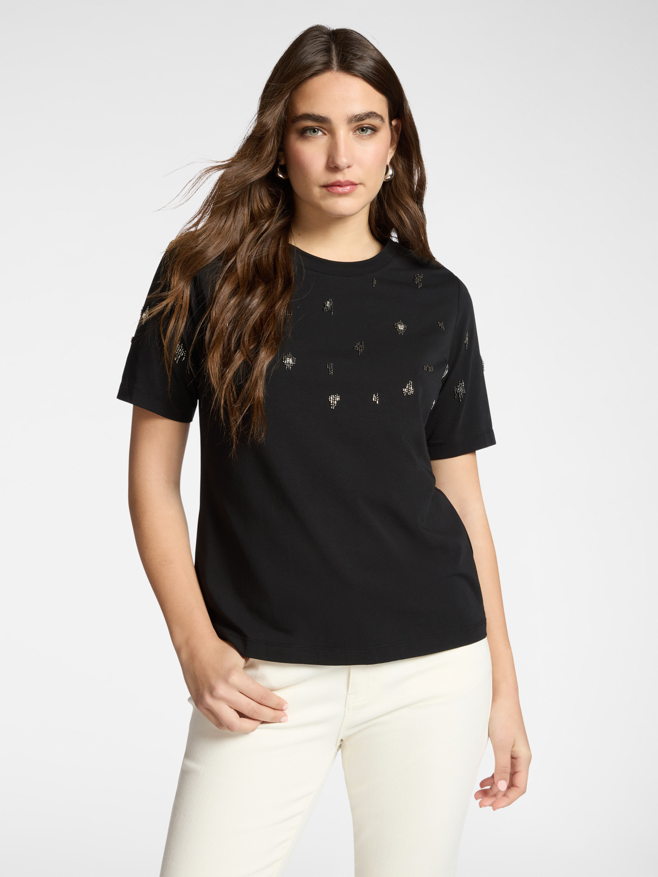T-shirt in cotone con ricamo image number 0