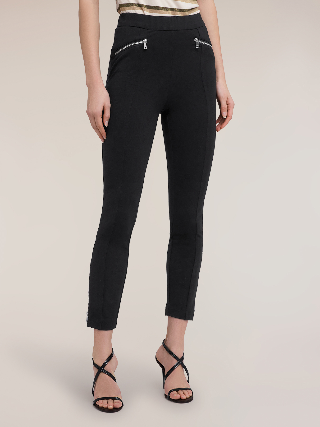 Slim fit trousers in milano rib image number 2