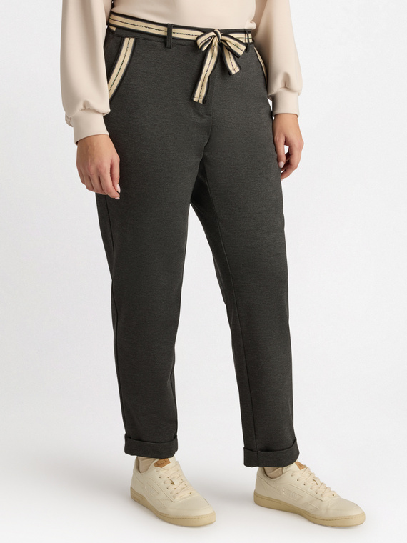 New York trousers with contrasting ribbon