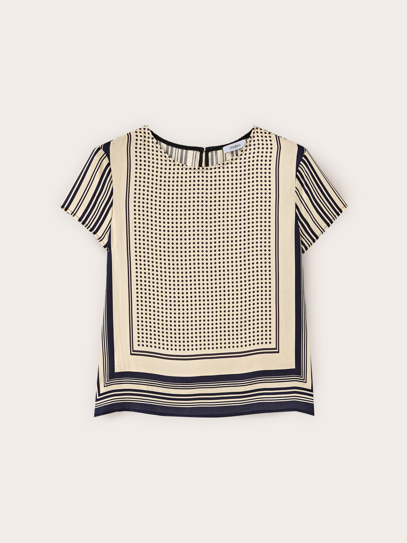 Satin blouse with foulard print image number 4