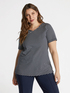 Gestreiftes T-Shirt mit Strass image number 2