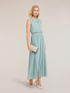 Long pleated dress in lurex jersey image number 1