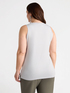 Dual fabric V-neck top image number 1