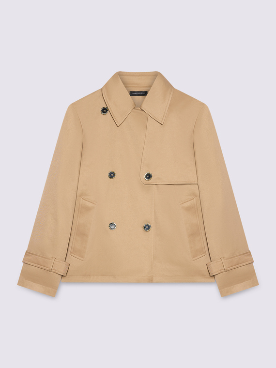 Short double-breasted trench coat