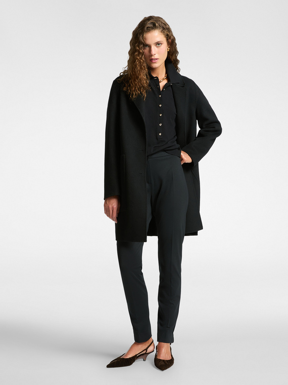 Slim-fit trousers in Milanese stitch
