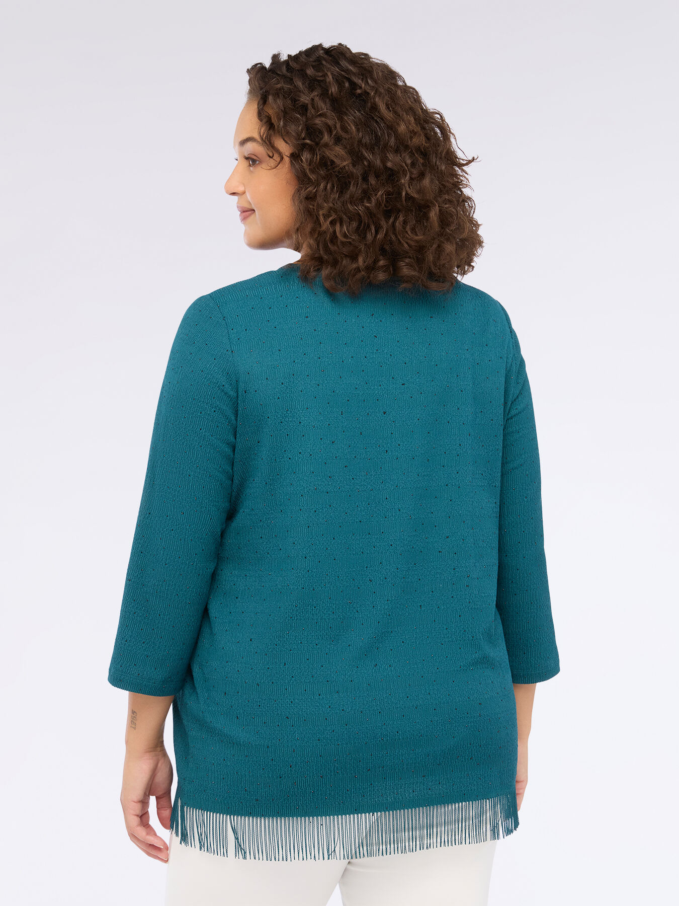 T-shirt in jersey con punti luce e frange image number 2