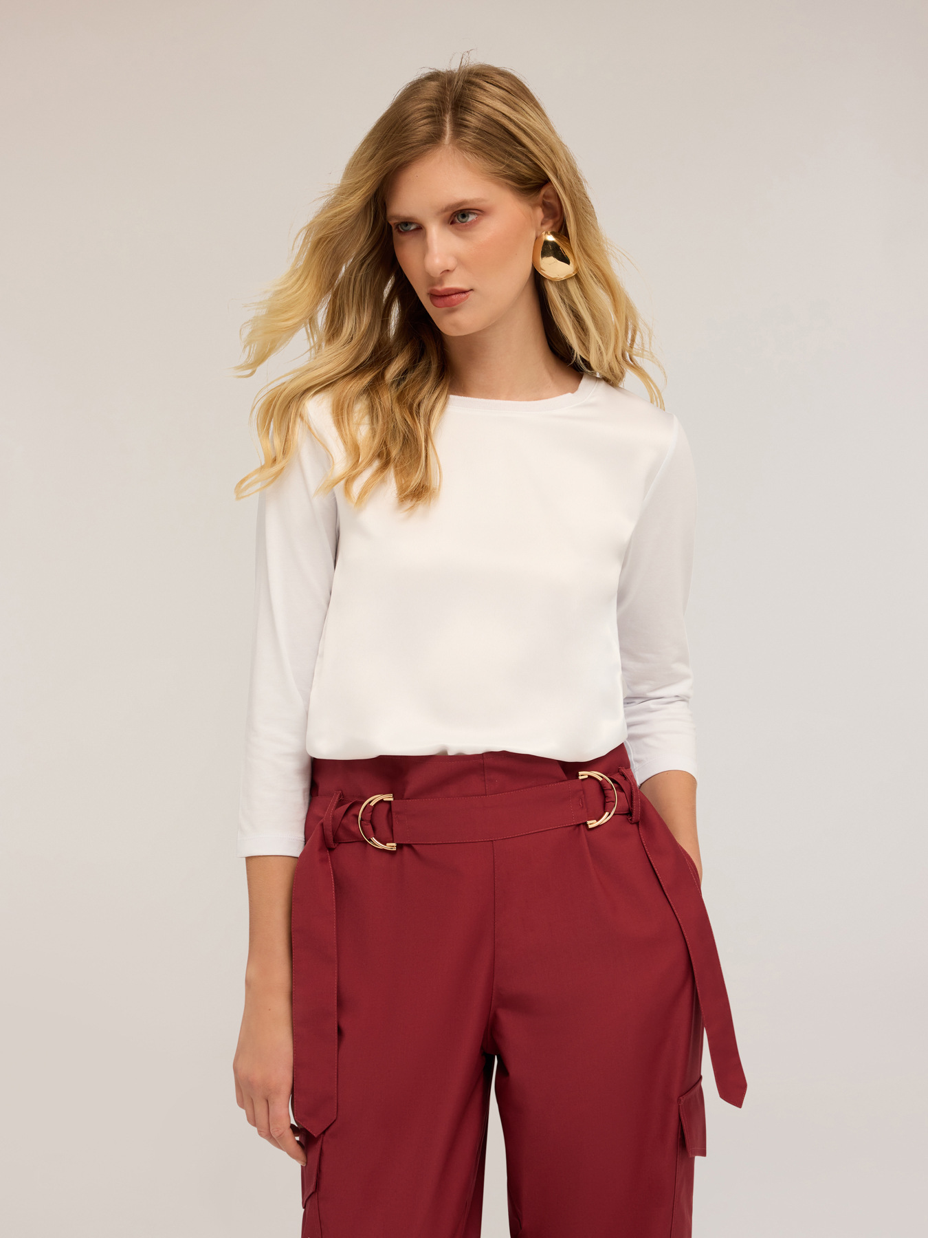 Tricou basic din două materiale image number 2