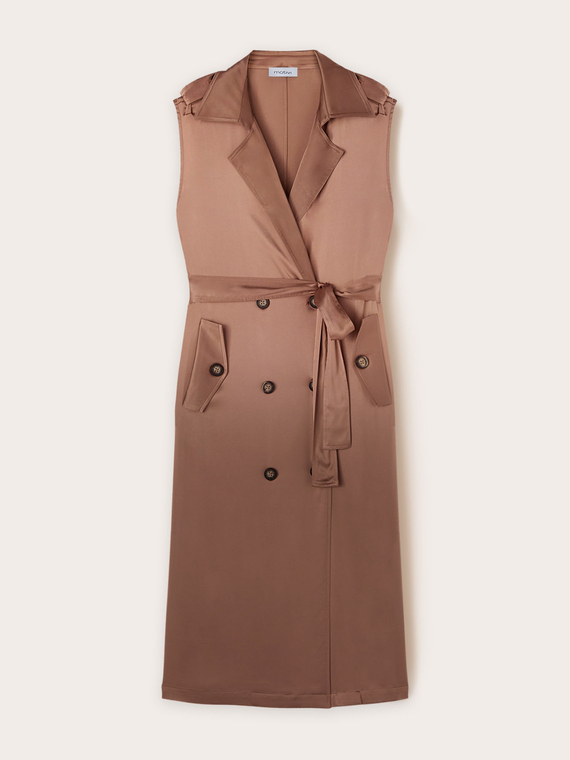 Robe à double boutonnage en satin brillant
