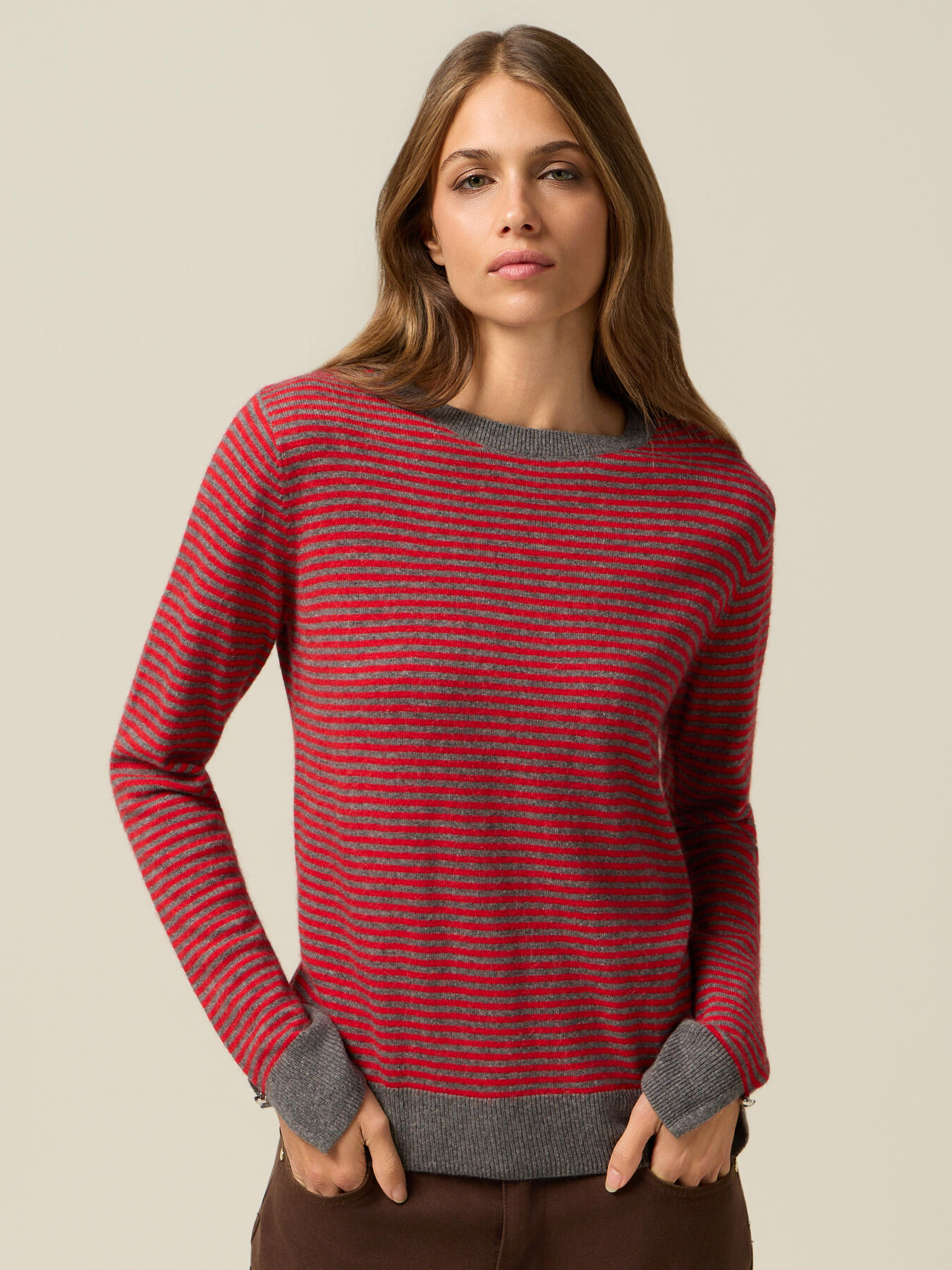 Wool blend striped sweater image number 0