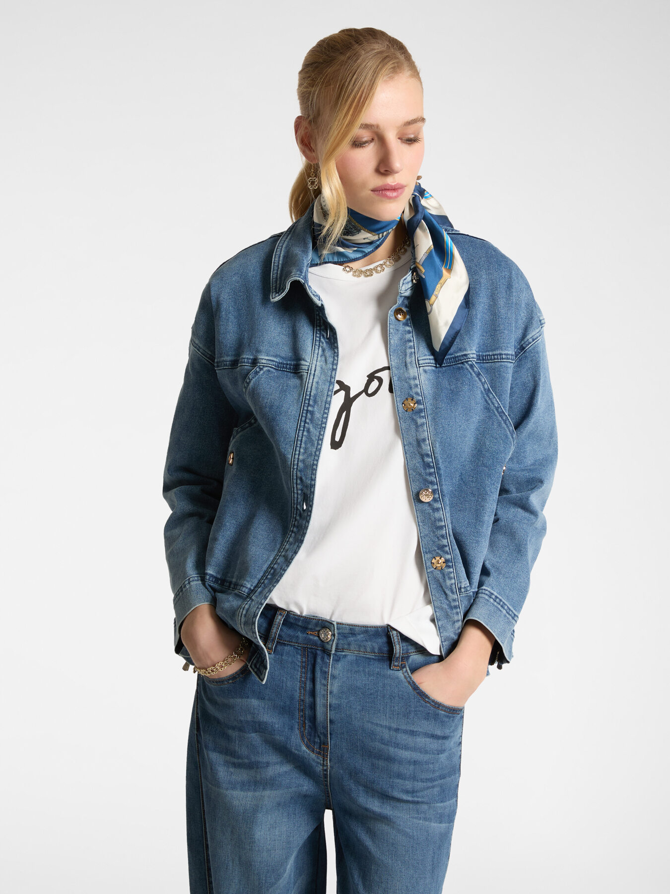 Oversized denim jacket image number 0