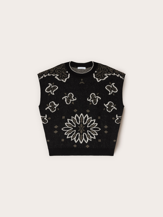 Top in maglia jacquard