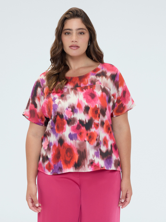 Bluse mit Blumendruck aus Viskose