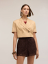 Short linen blend jacket image number 0