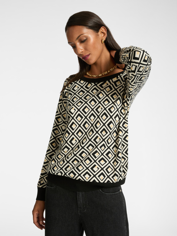Geometric print jersey