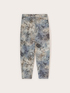 Pantaloni boyfit din drill de bumbac imprimat image number 4