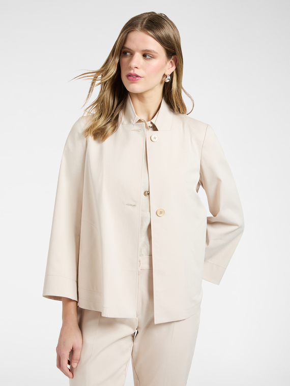 Unstructured cotton blend jacket