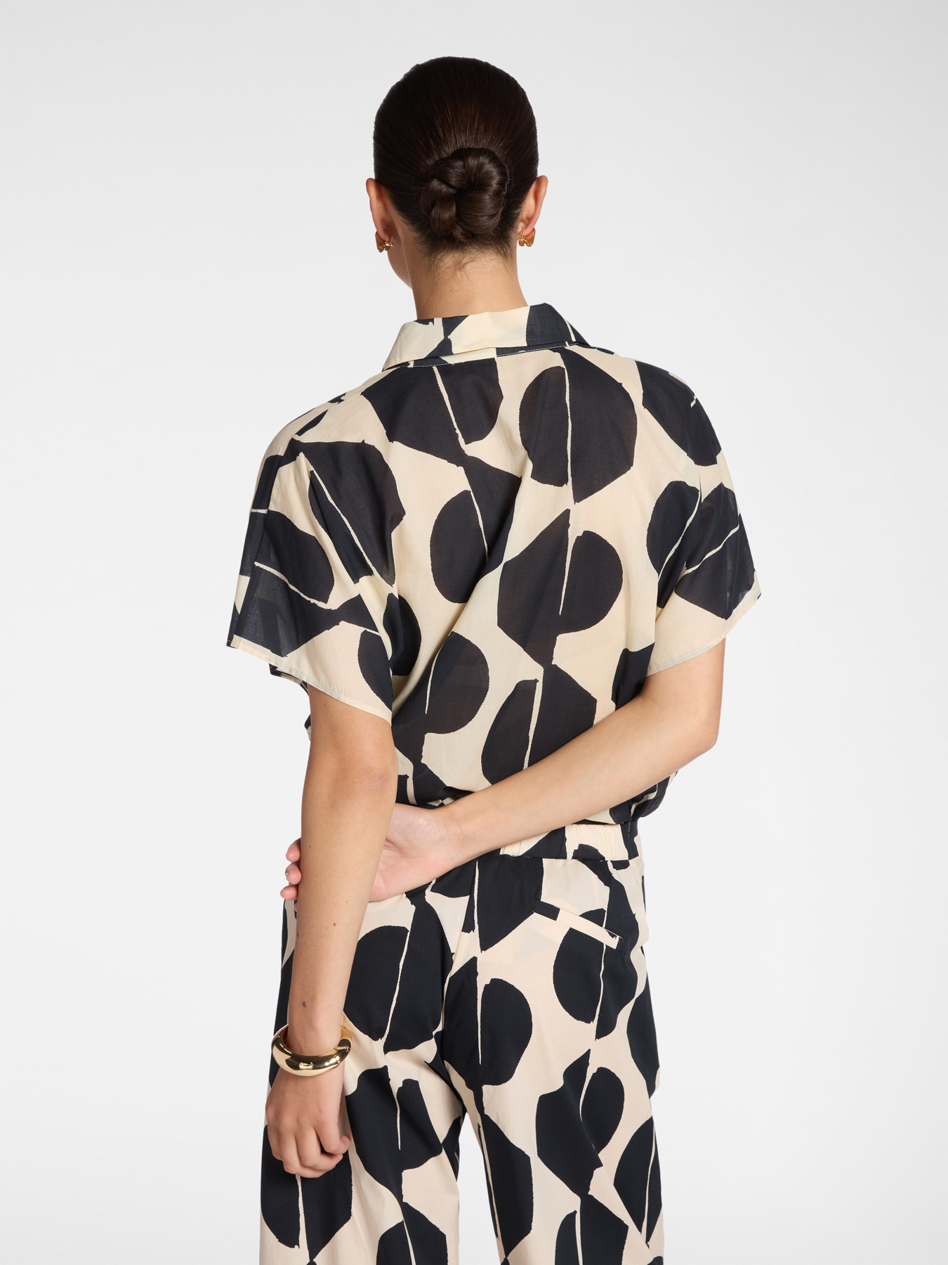 Camicia in mussola cotone stampata image number 1