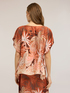 Kimono blouse in printed satin image number 1
