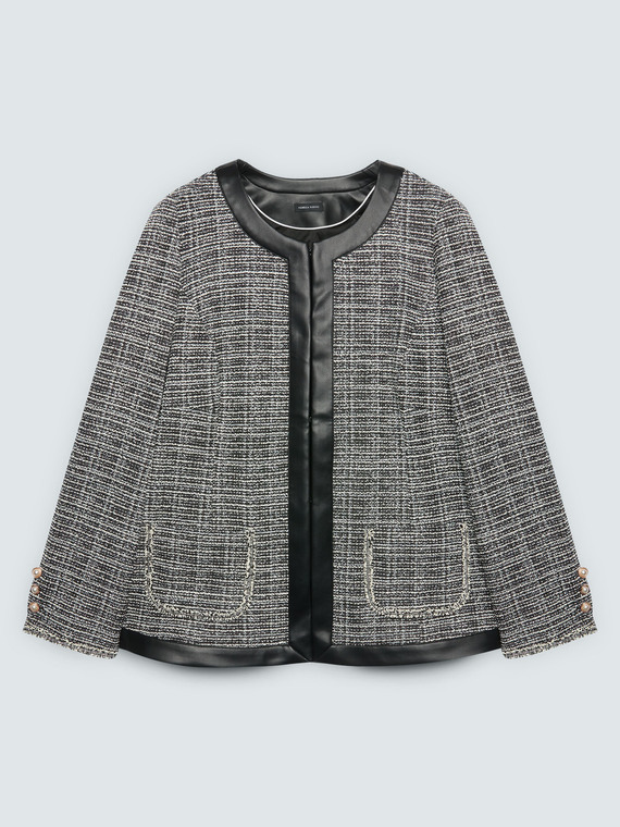 Boucl&eacute;-Stoffjacke