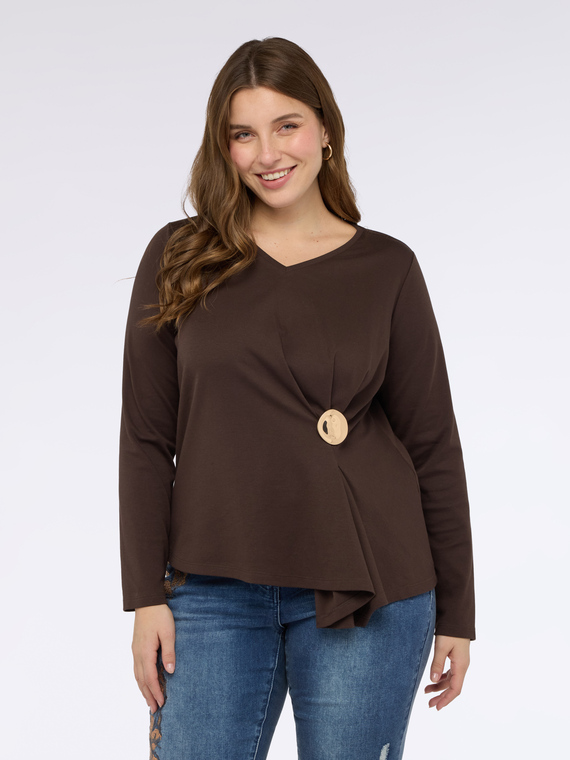 T-shirt in jersey con design a portafoglio