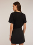 T-shirt with sequins in coated fabric image number 1