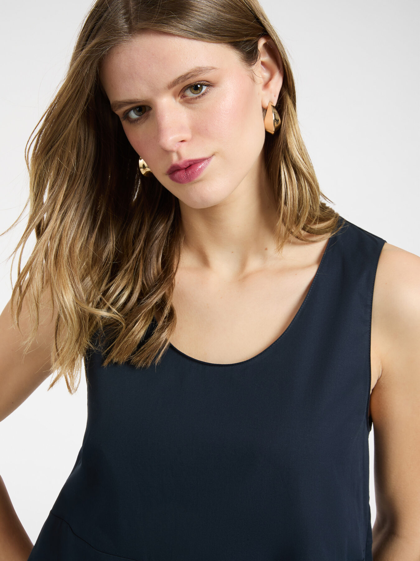 Barrel dress in poplin image number 3