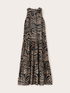 Printed long tiered dress image number 4