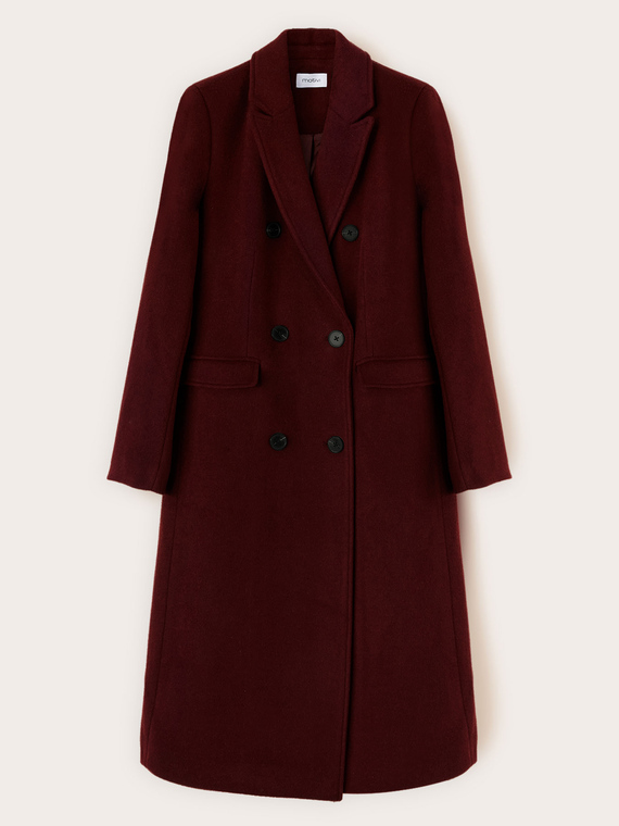 Manteau croisé en drap de laine mélangée