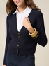 Cardigan scollo a V misto viscosa image number 2