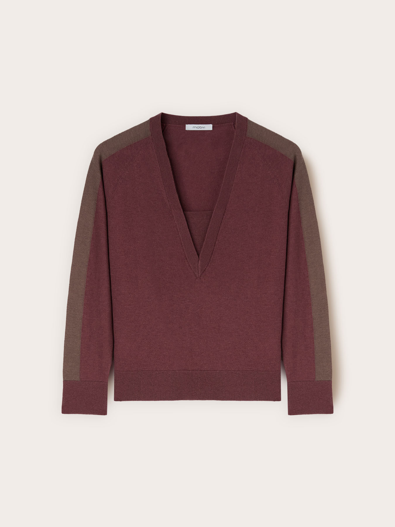 Maglia scollo a V in misto seta image number 4