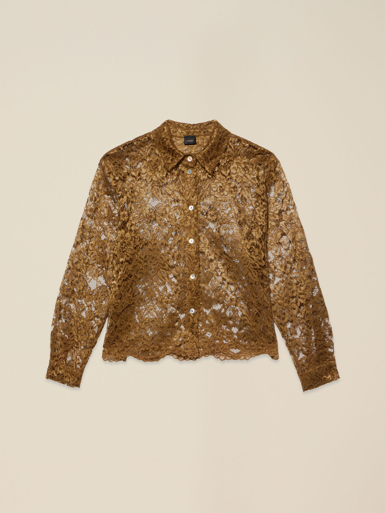 Camisa de encaje con borde festoneado image number 3