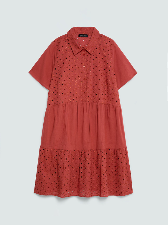 Smile ruffled dress in sangallo