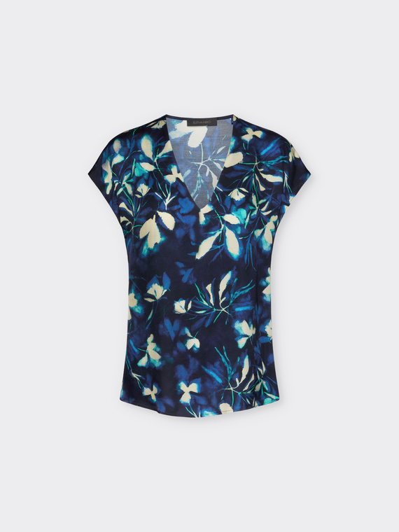 Top floral em viscose