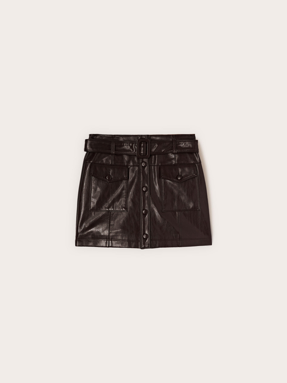 Coated fabric miniskirt
