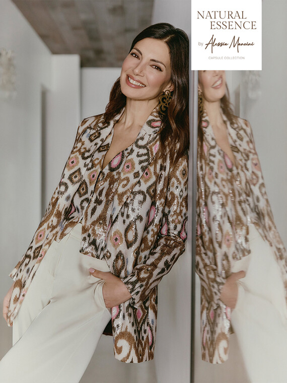 Blazer con ricamo in paillettes
