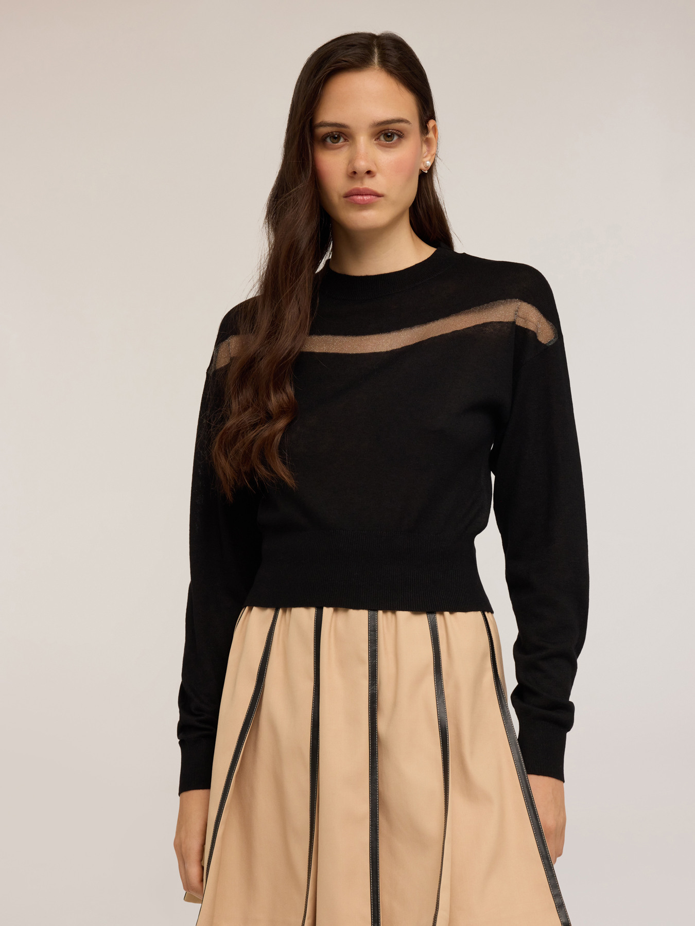 Pullover mit transparentem Einsatz image number 3