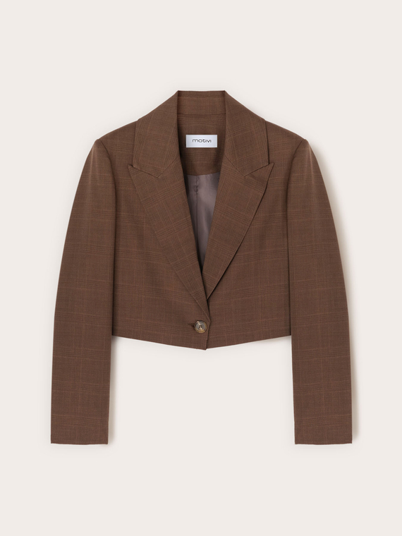 Check pattern spencer jacket