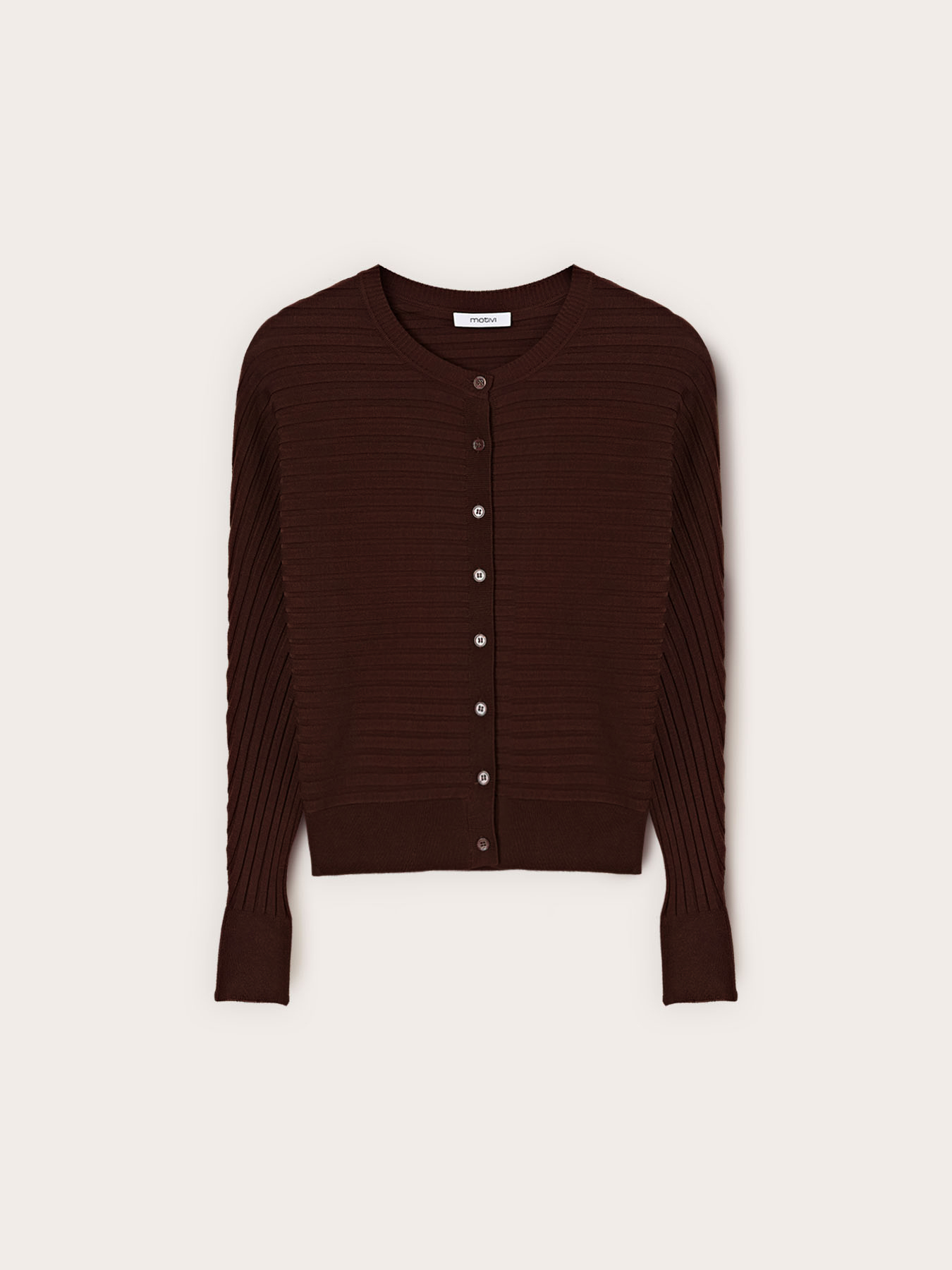 Horizontal ribbed knit cardigan image number 3