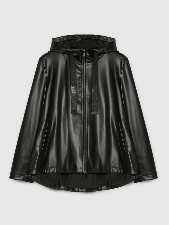 Veste en tissu enduit avec capuche