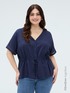 Viscose blouse with drawstring waist image number 0
