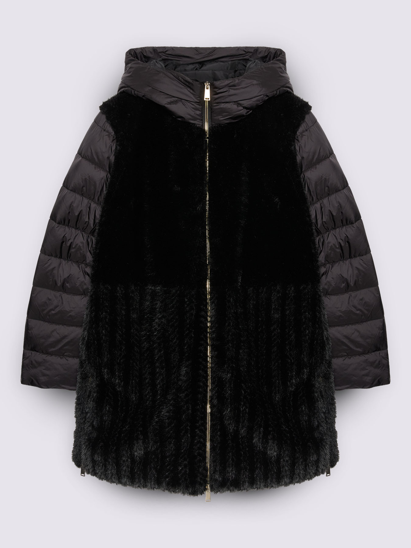 Bimaterial-Daunenjacke mit Kapuze image number 4