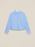 Striped cropped shirt image number 3