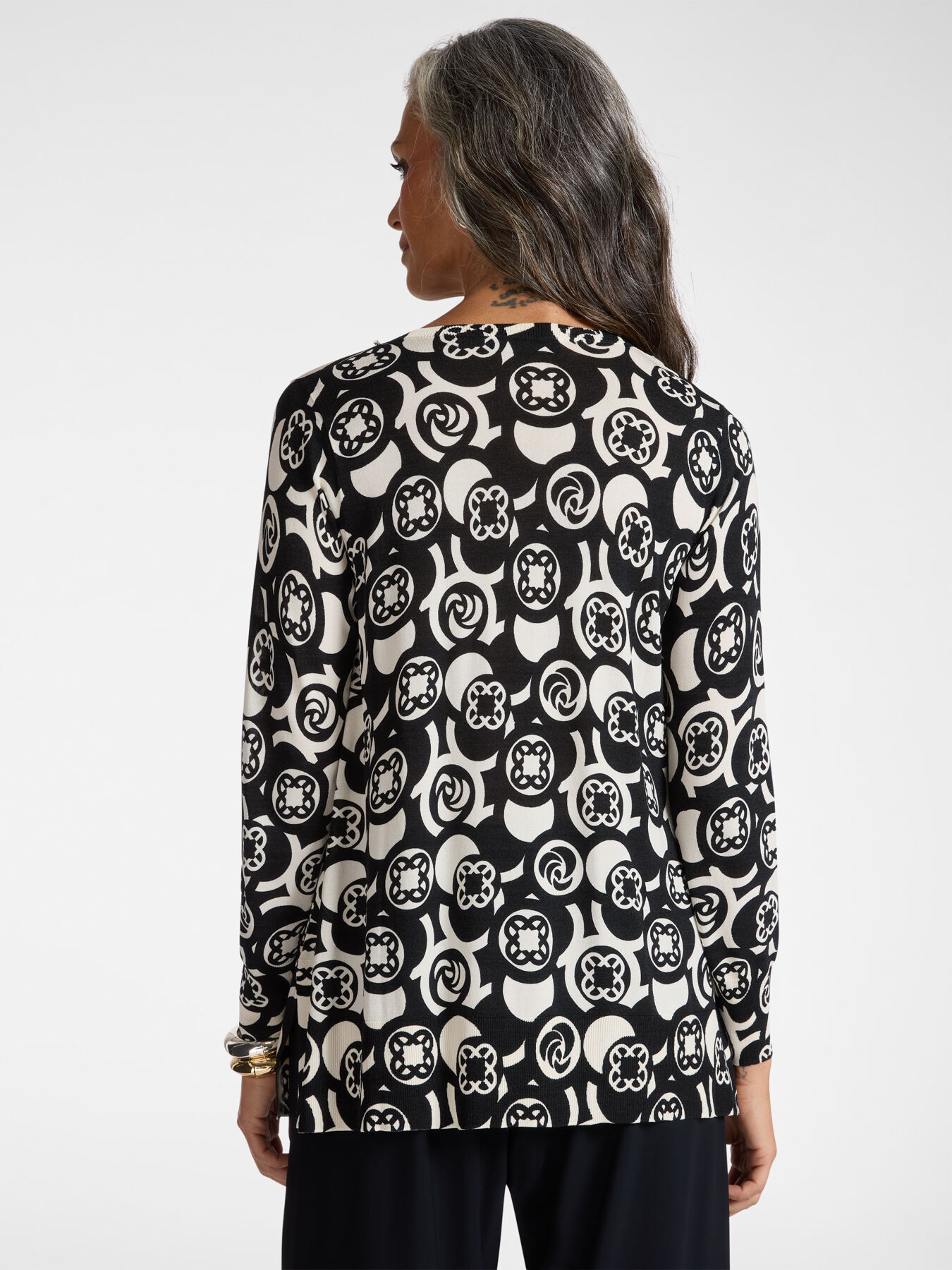 Printed sweater with embroidery image number 1