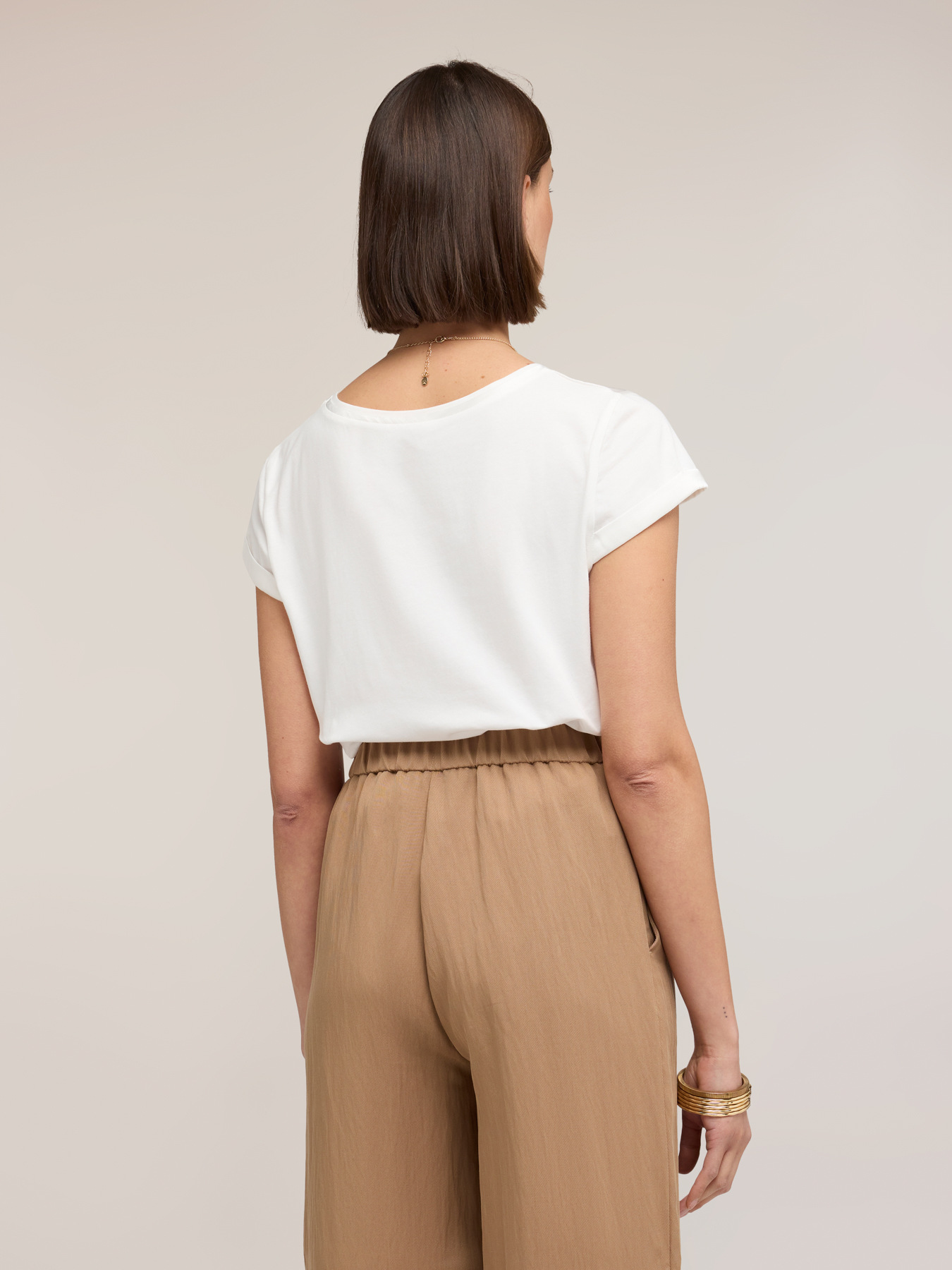 Two-material T-shirt image number 1