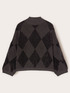 Argyle pattern chenille turtleneck sweater image number 4