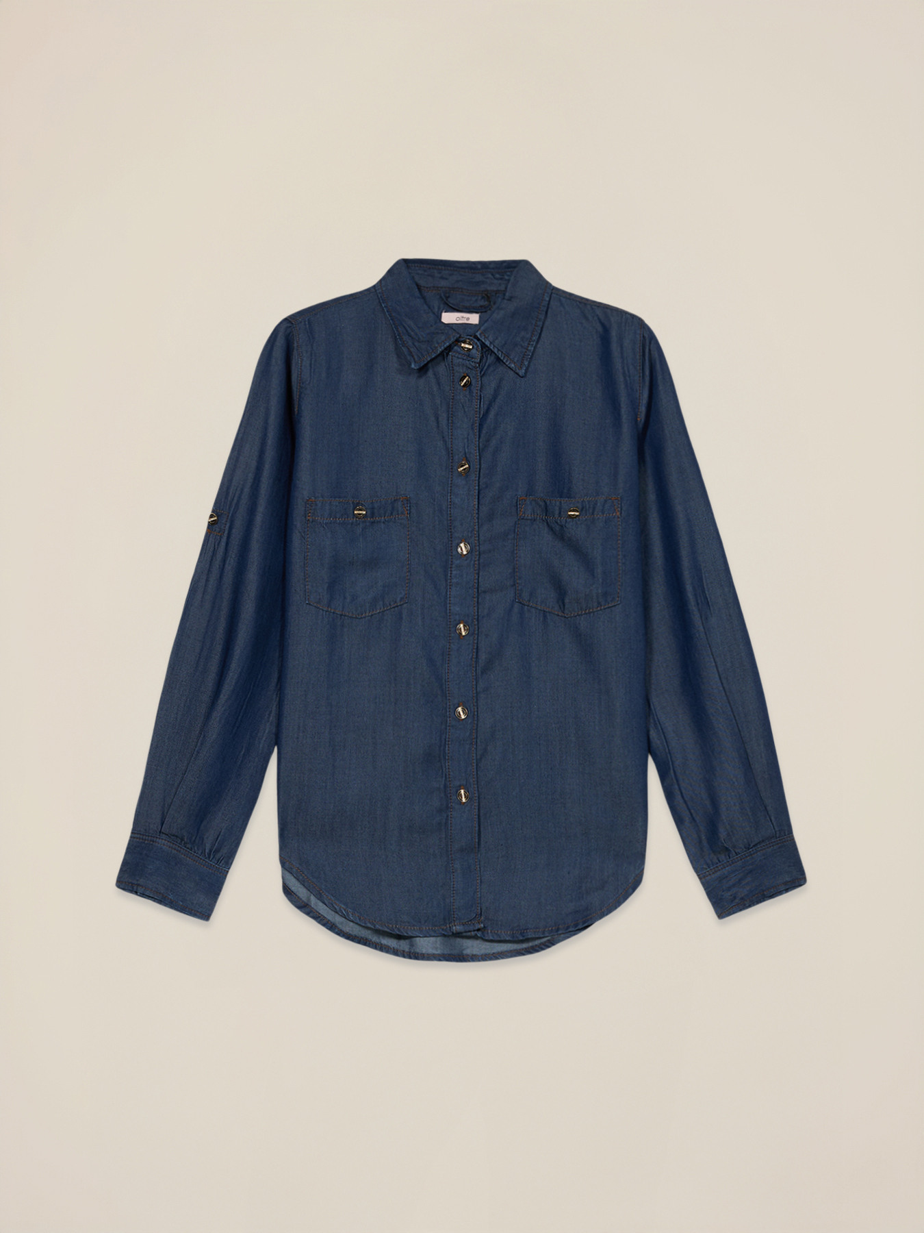 Camicia in tencel effetto denim image number 3