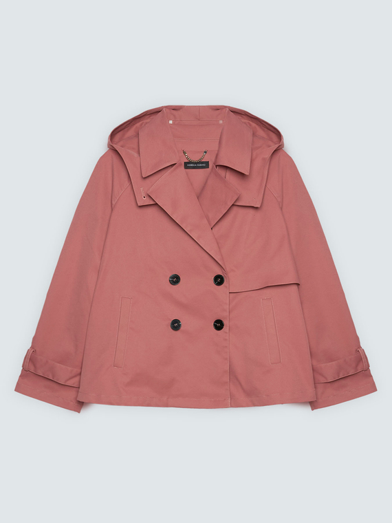 Kurzer zweireihiger Trenchcoat