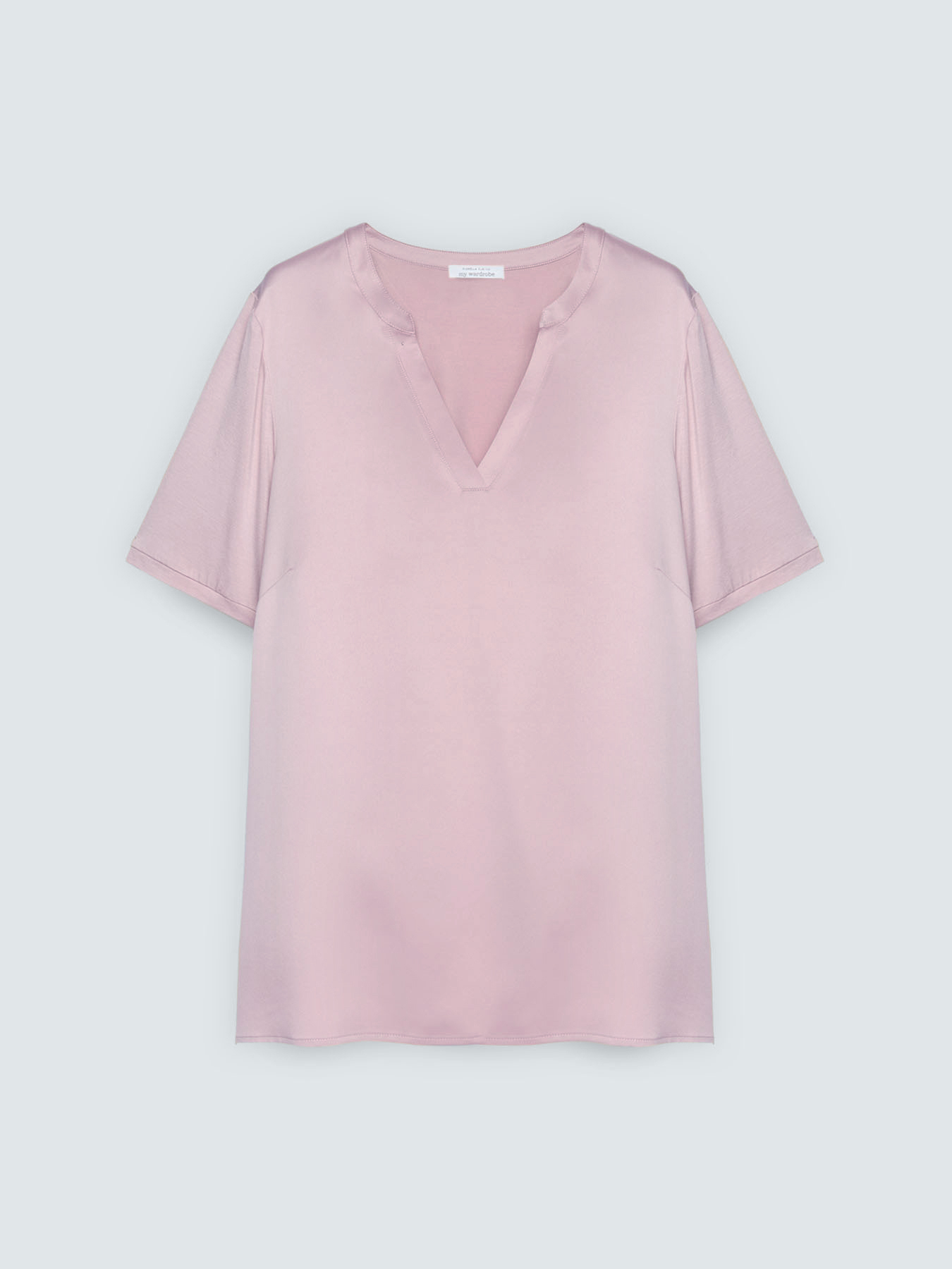 Bi-material t-shirt in viscose blend image number 4