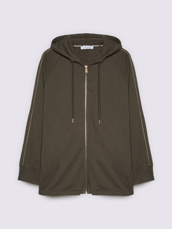 Hooded zip-up sweatshirt